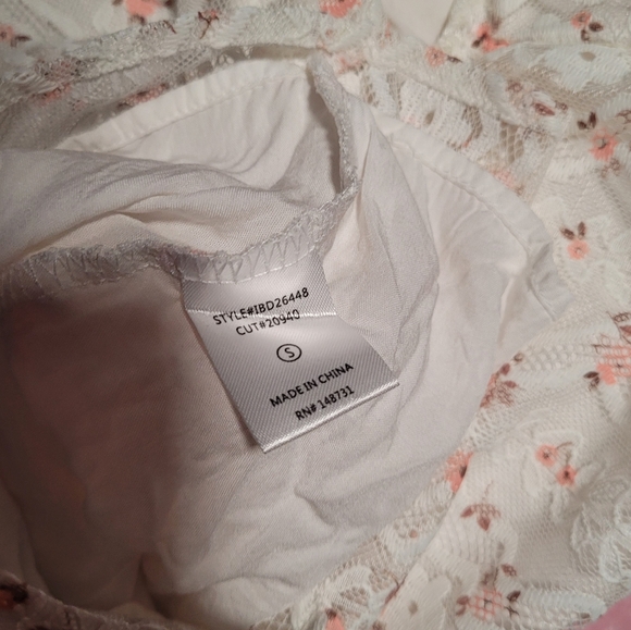 Dollskill Blue Blush Floral Lacy White Bodycon Mini Dress Women's Size Small S - Picture 5 of 7